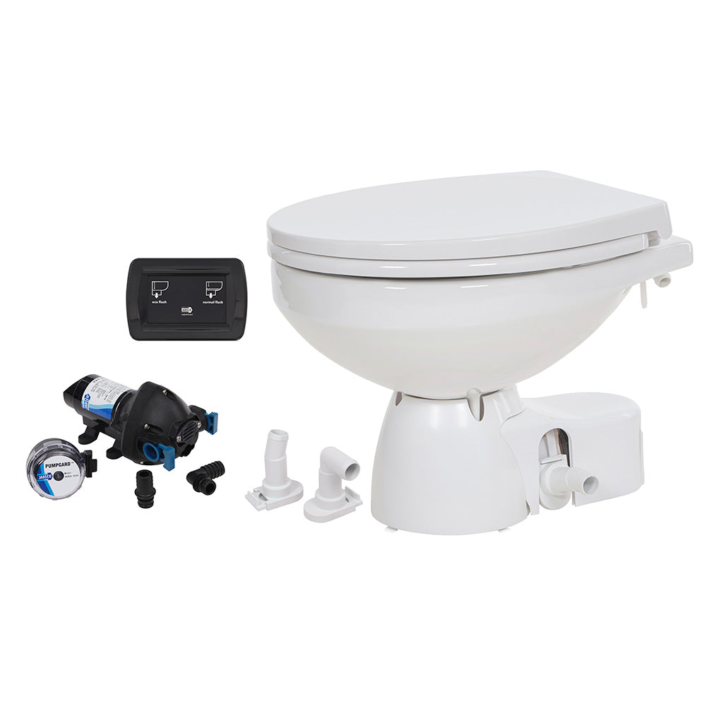 Jabsco Quiet Flush E2 Raw Water Toilet Regular Bowl - 12V * Soft Close Lid