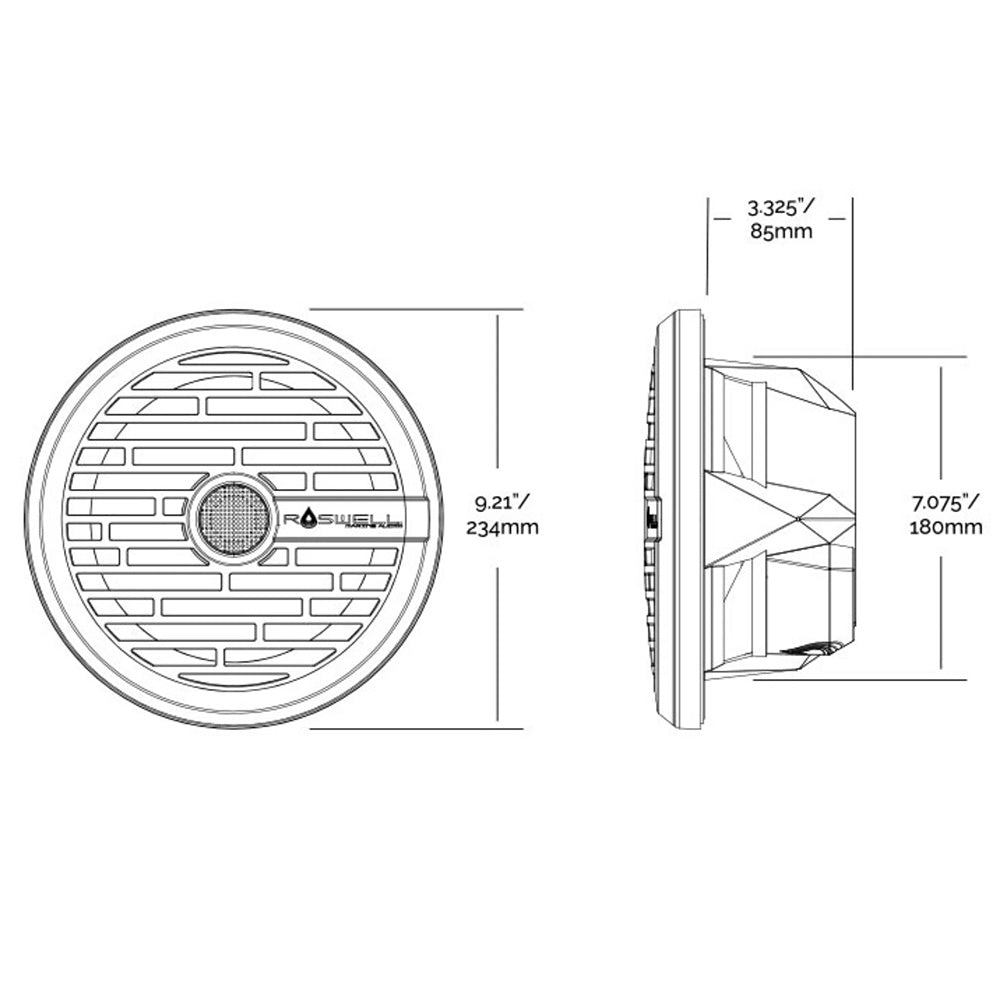 Roswell R1 8 Marine Speakers - White - 100W RMS & 200W Peak Power