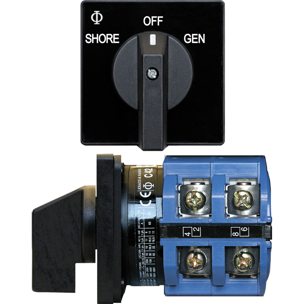 Blue Sea Rotary Switch 120VAC 65 Amp Off + 2 Position