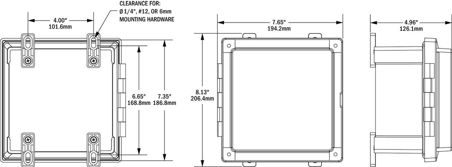 Blue Sea Panel Enclosure 6 Blank Circuits Surface Mount System