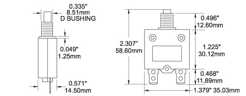 Blue Sea 3A Push Button Quick Connect Circuit Breaker