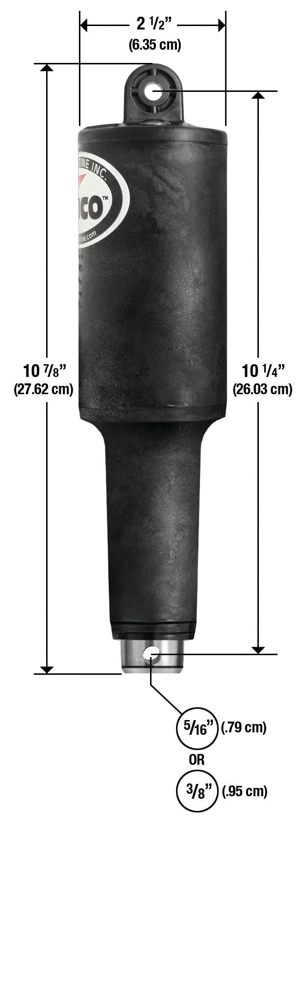 Lenco 2 1/4" Stroke XDS Actuator 5/16" x 3/8" 12v
