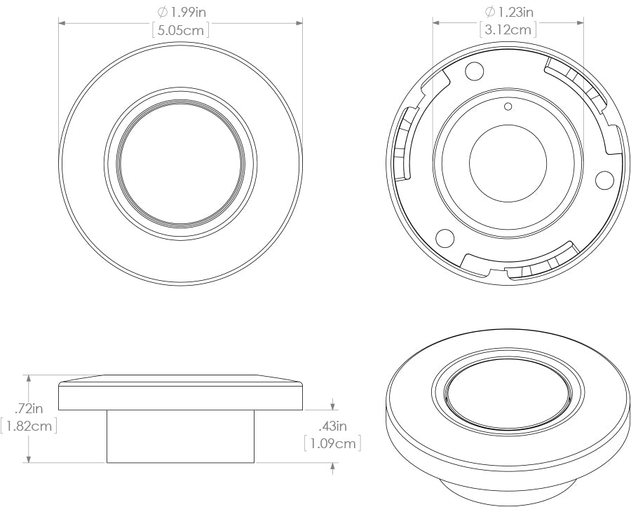 Lumitec Orbit Down Light W/B/R LED White Finish