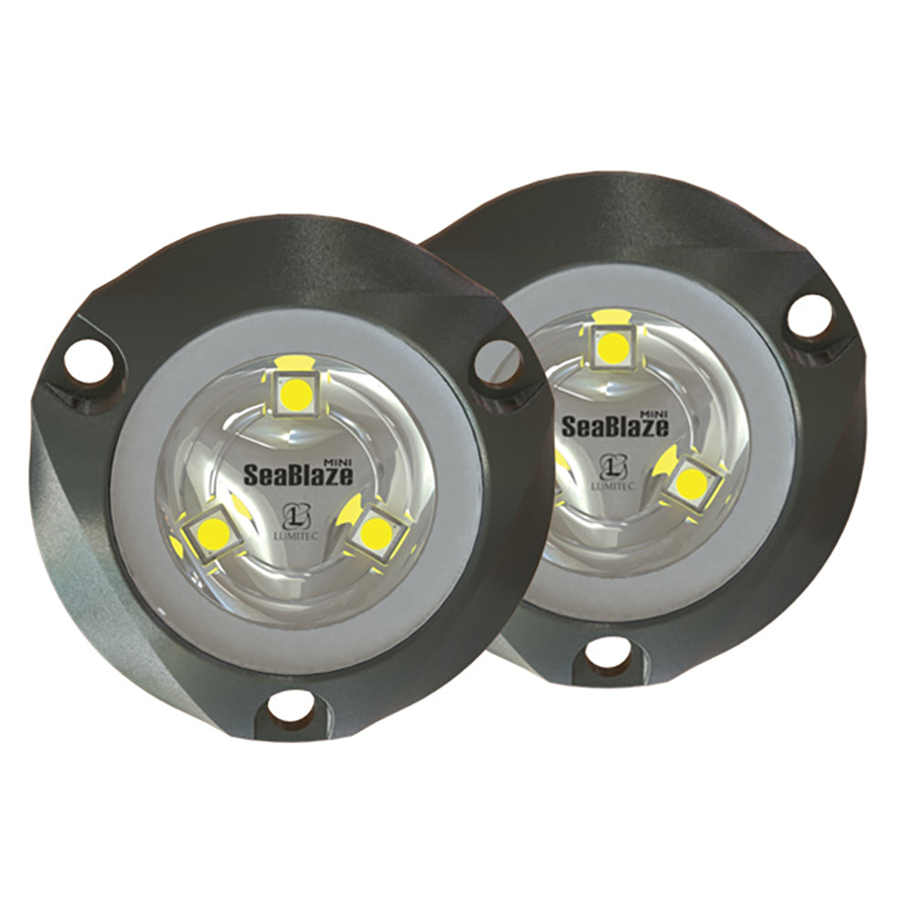 Lumitec Seablaze Mini Blue LED Underwater Light Brushed Finish 12/24v 2-Pack