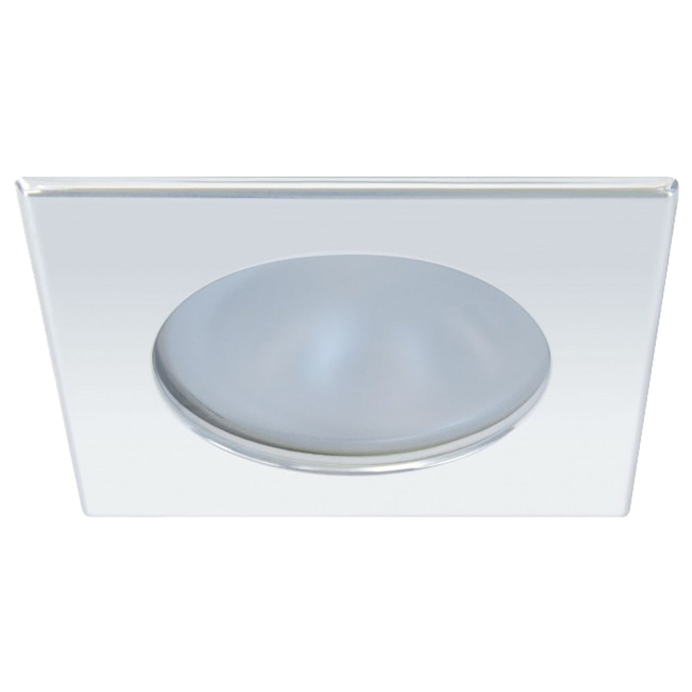 Quick Blake XP Downlight LED - 4W, IP66, Spring Mounted - Square Stainless Bezel, Round Warm White Light