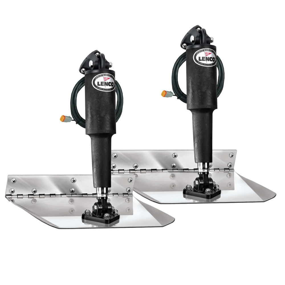 Lenco 9"x12" Standard Mount Trim Tab Kit 12v Electro Polished