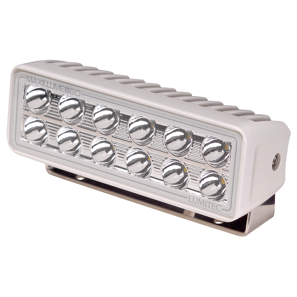 Lumitec Maxillume H60 Flood White LED Trunnion Mount White Finish 12/24V