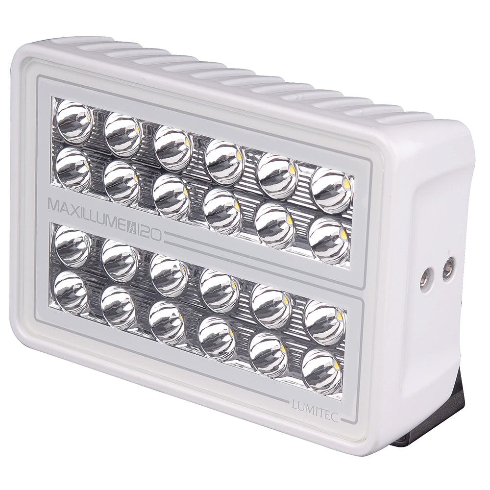 Lumitec Maxillume H120 Flood White LED Trunnion Mount White Finish 12/24v