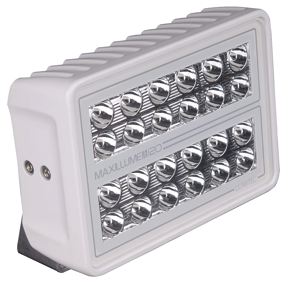 Lumitec Maxillume H120 Flood White LED Trunnion Mount White Finish 12/24v