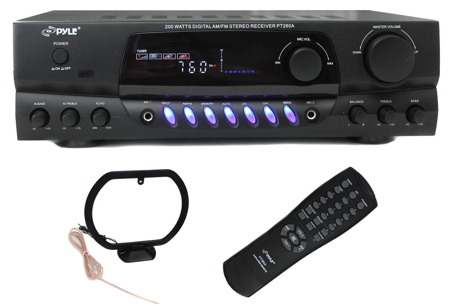 4 Pyle 5.25" Outdoor Speakers and PT260A 200W Stereo Home Theater Receiver