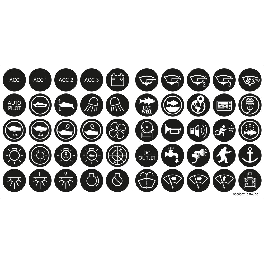 Blue Sea 4230 Label Kit For SS Back Lit Switch