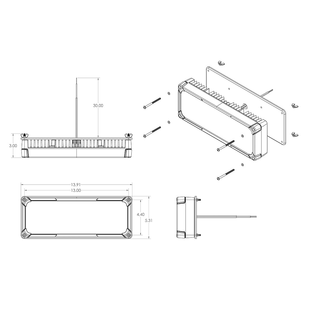 Lumitec Maxillume tr150 Flood White LED Surface Mount White Housing 12/24v