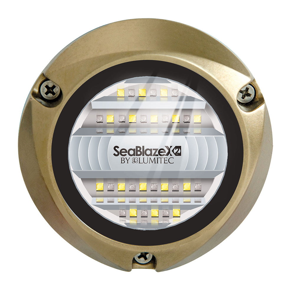 Lumitec Seablaze X2 Dual Color Blue/White LED Surface Mount Bronze Housing 12/24v
