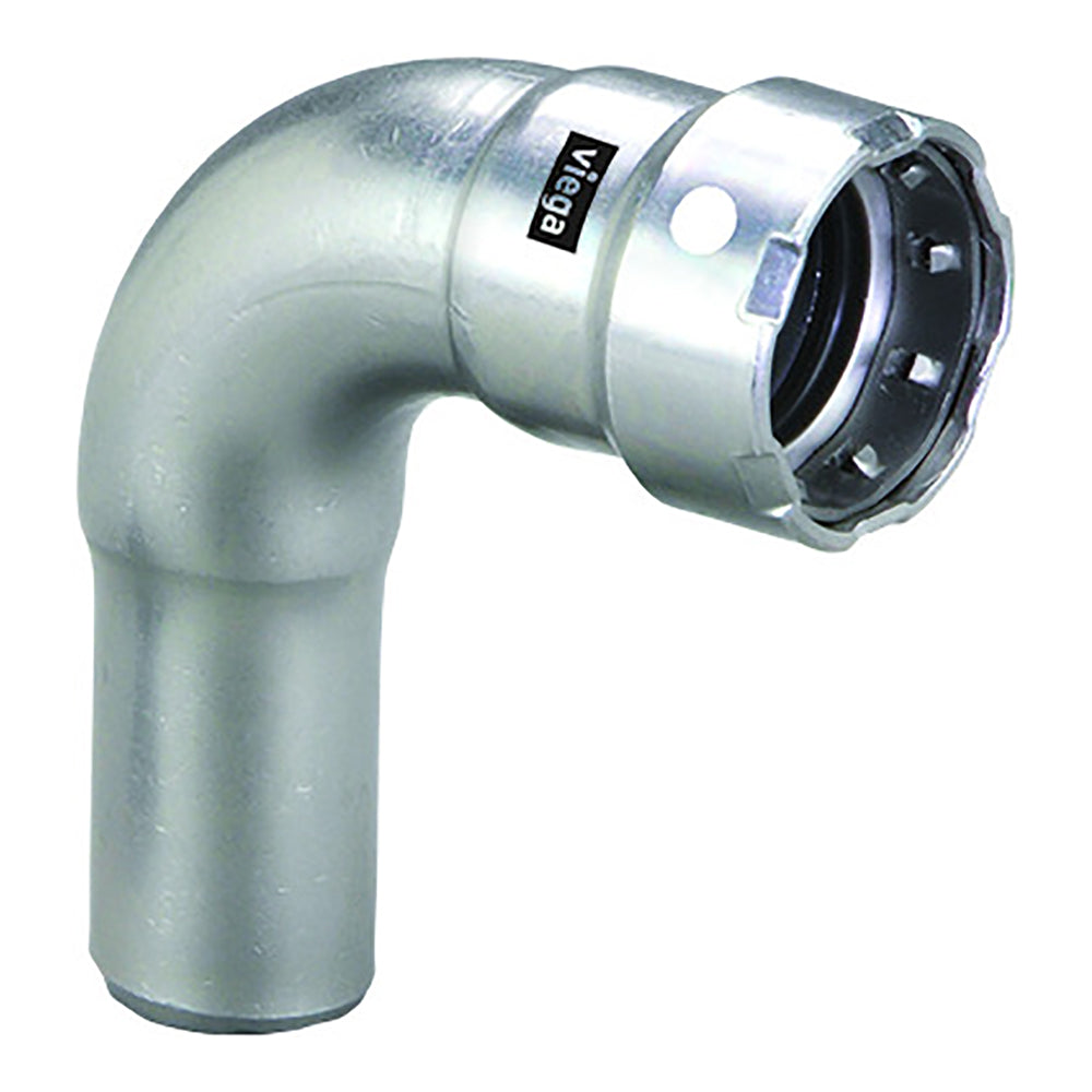 Viega MegaPress 1/2" 90? Stainless 304 Elbow - Street/Press Connection - Smart Connect Technology