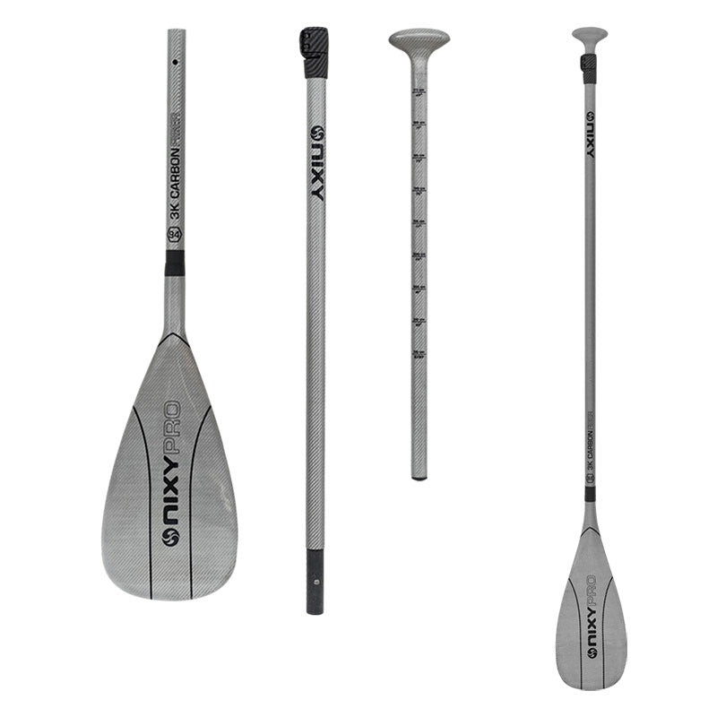 NIXY 3-Piece Adjustable 100% 3K Color Carbon Fiber SUP Pro Paddle
