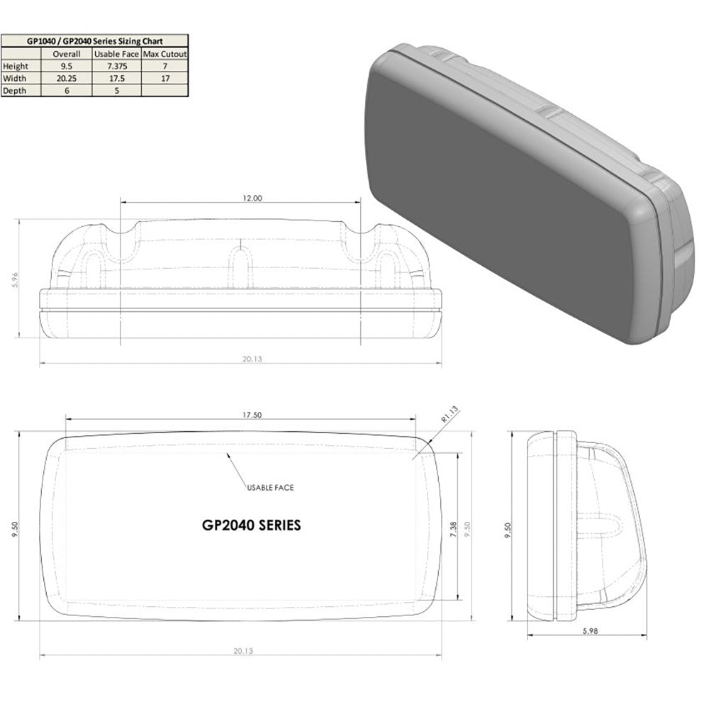 NavPod SystemPod Pre-Cut f/Raymarine Axiom 9/Axiom+ 9 on Right & 1 Instrument (3.6* hole) on Left f/12* Wide Guard