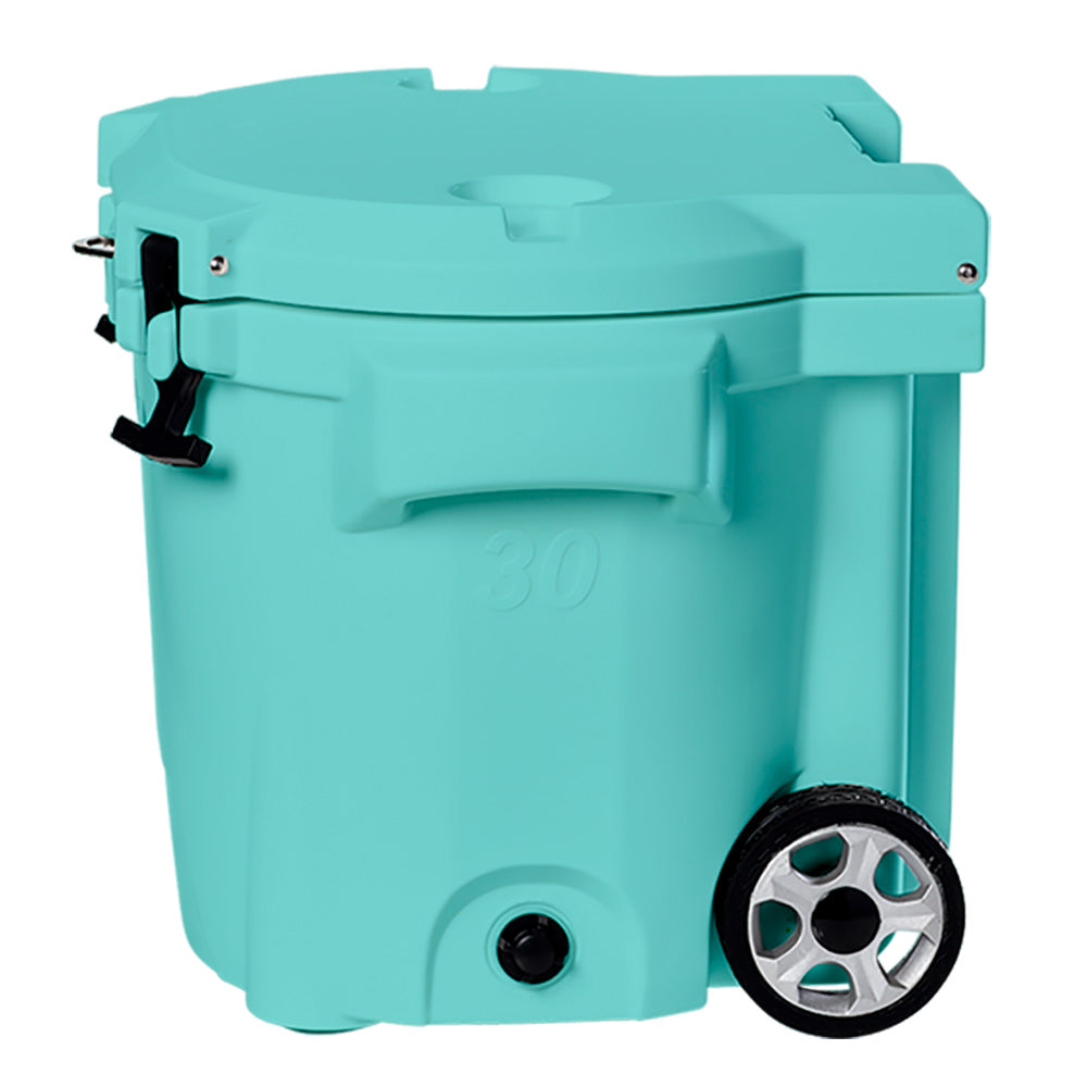 LAKA Coolers 30 Qt Cooler w/Telescoping Handle & Wheels - Seafoam