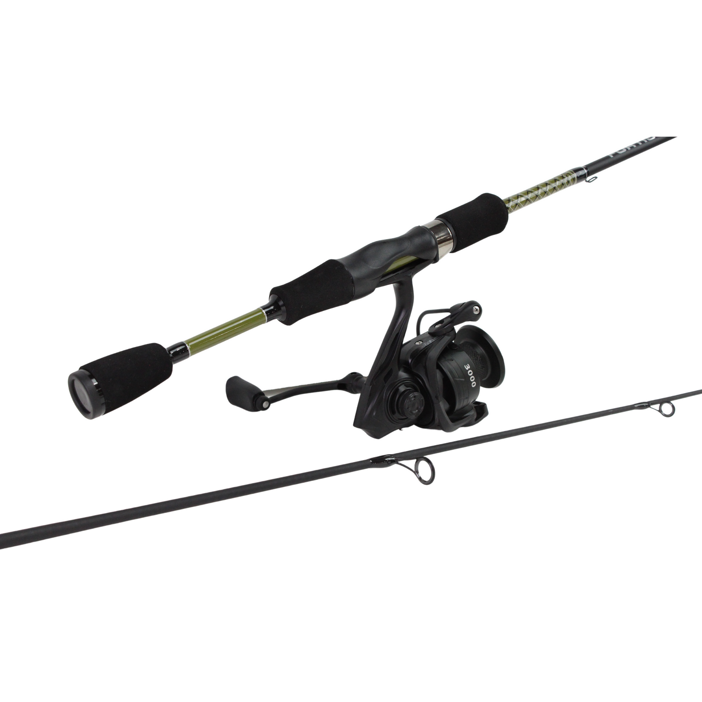 5'6" Light Action Spinning Rod and Reel Package, 2 Piece Fiberglass/Graphite Spinning Rod |3000 Spinning Reel | FORTIS