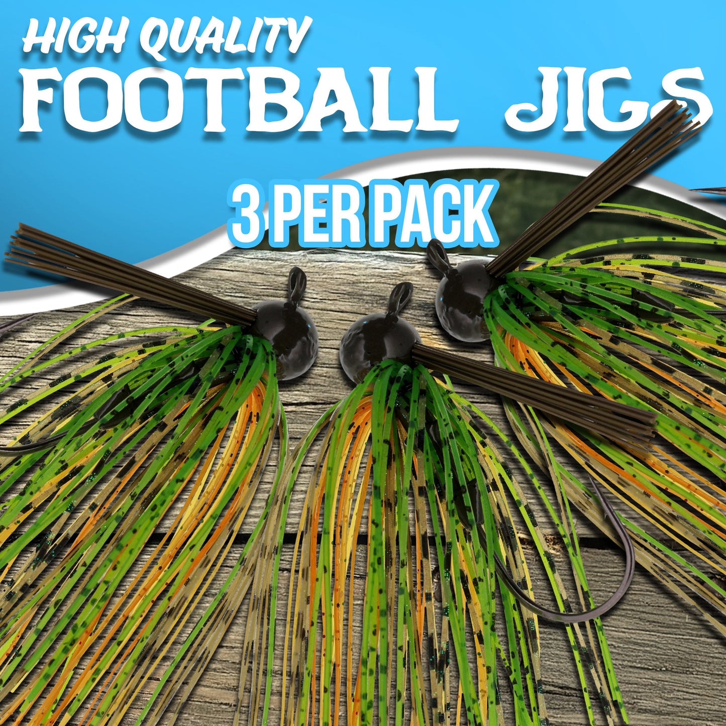 Reaction Tackle Lead Football Jigs 3-Pack - New