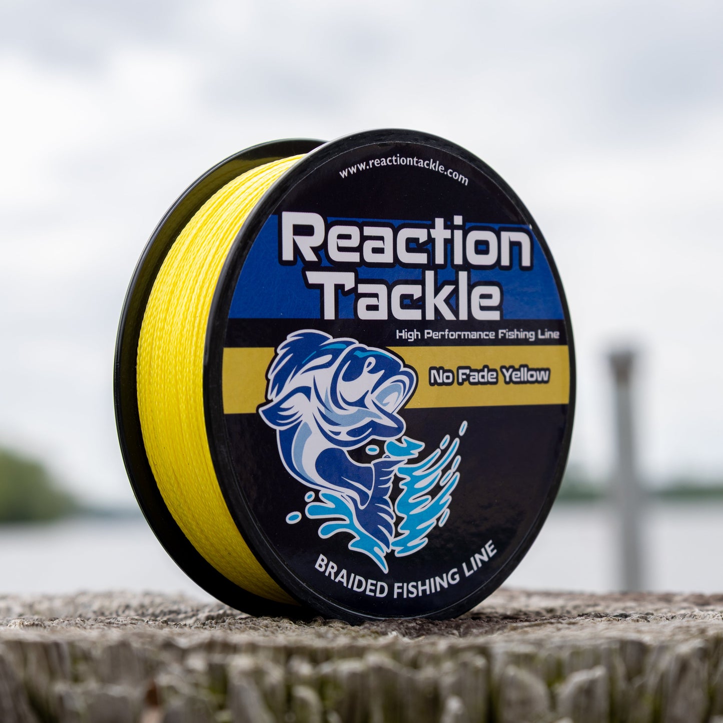 Reaction Tackle Braided Fishing Line - NO FADE Yellow - NEW