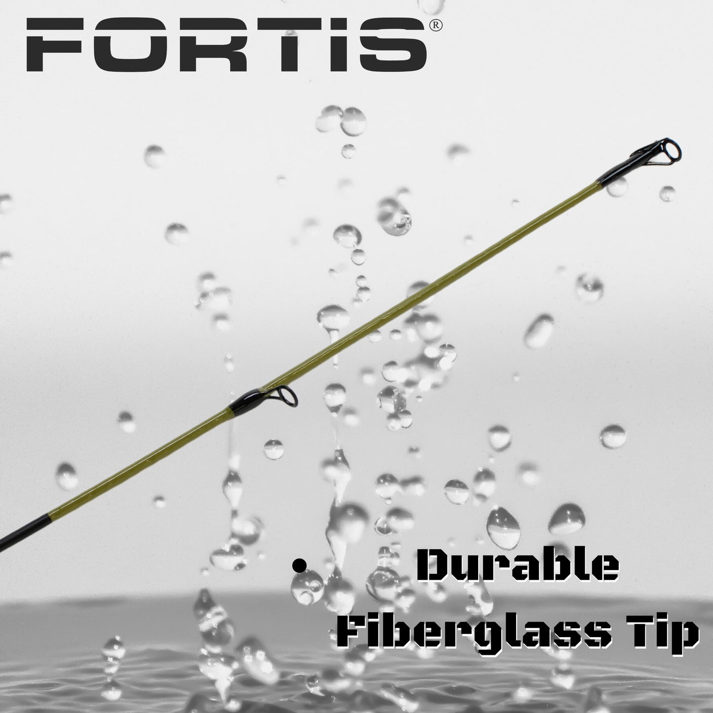 6'6" Medium Heavy Action Spinning Rod and Reel Package, 1 Piece Fiberglass/Graphite Spinning Rod |4000 Spinning Reel | FORTIS