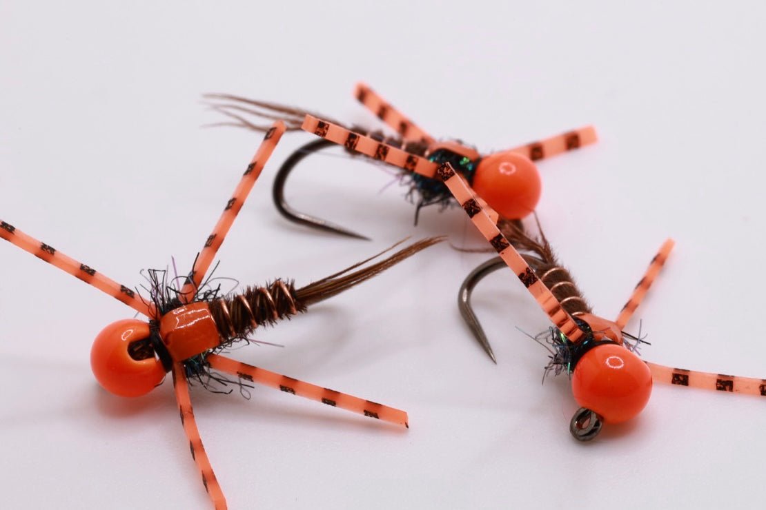 Orange Pheasant Tail w/ Leg