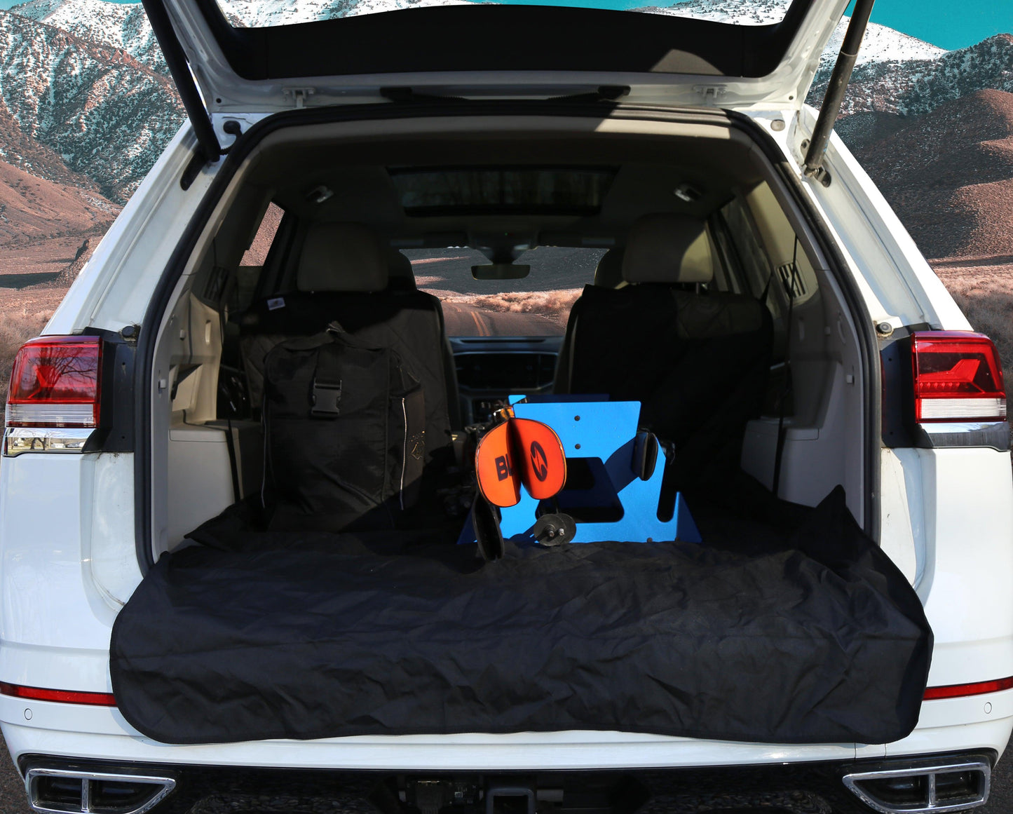 WATERPROOF SUV Cargo Liner for fold down 60/40 divided seats with pass-through option