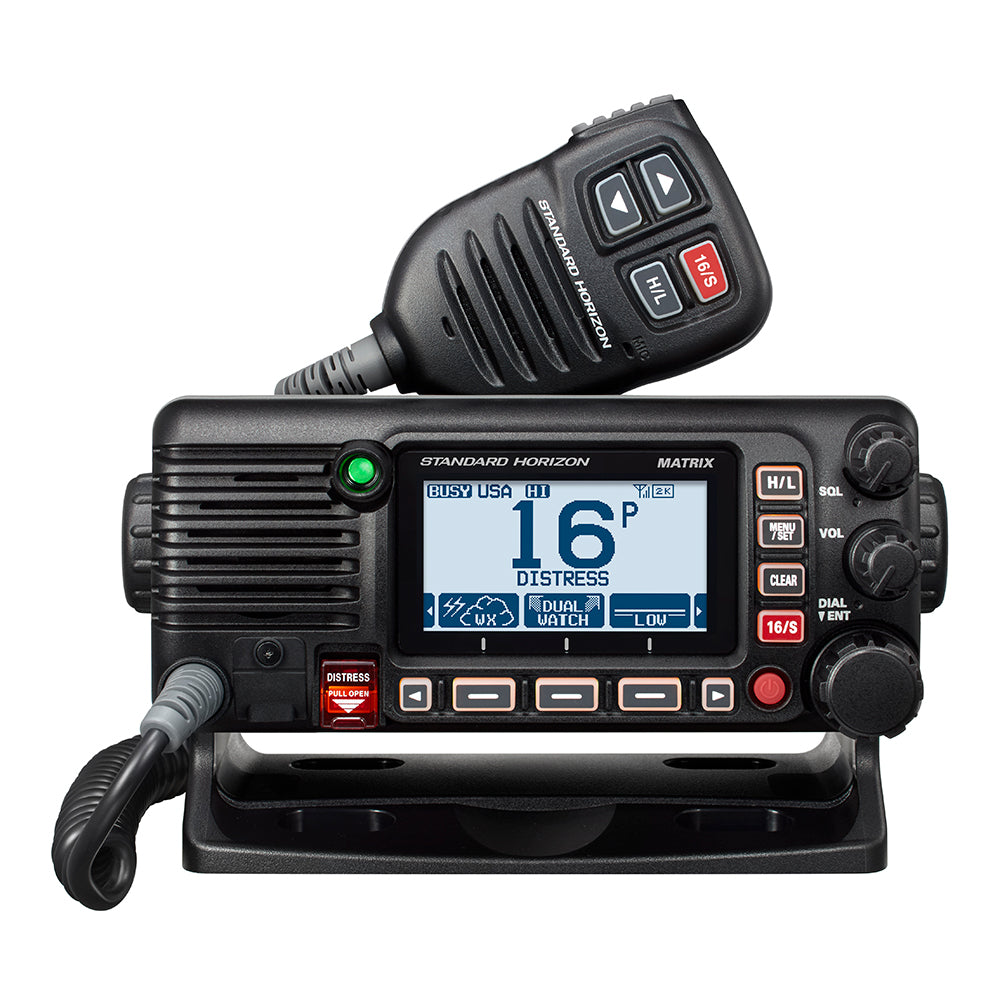Standard Matrix AIS/GPS Black 25W Fixed Mount VHF NMEA2000