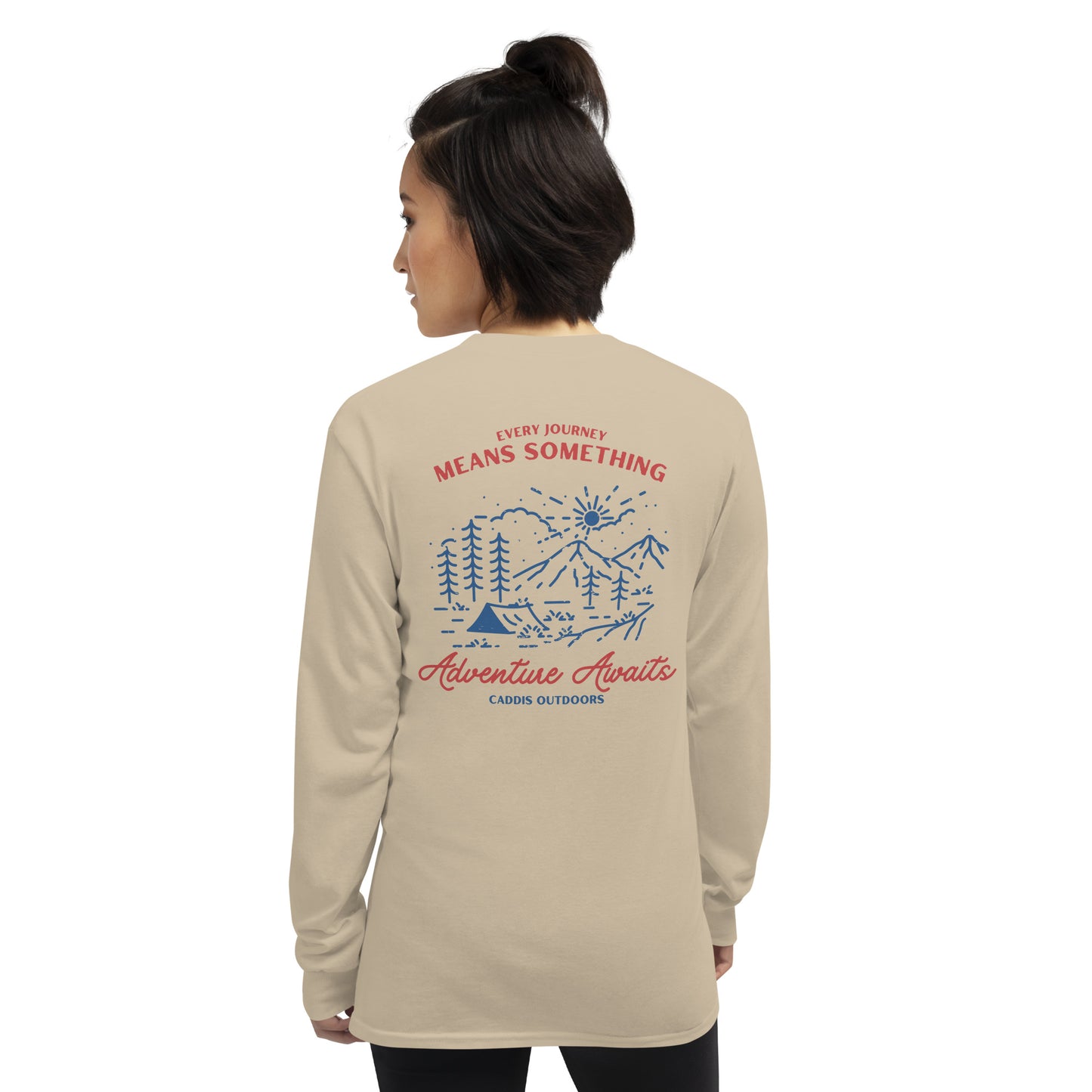 Caddis Long Sleeved T-Shirt - Adventure Awaits - Black Lettering