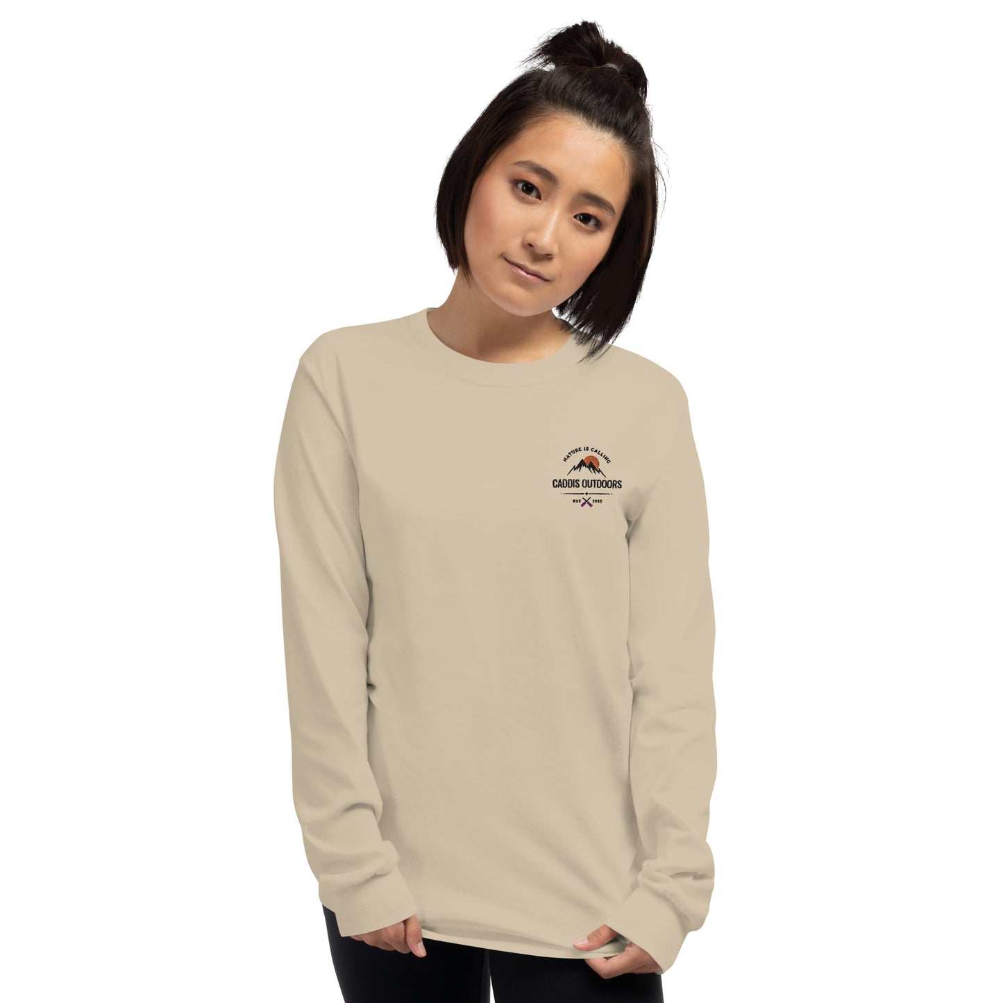 Caddis Long Sleeved T-Shirt - Adventure Awaits - Black Lettering