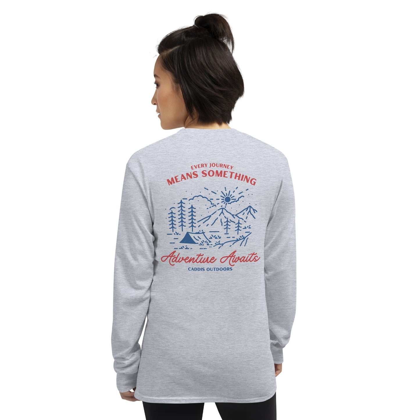 Caddis Long Sleeved T-Shirt - Adventure Awaits - Black Lettering