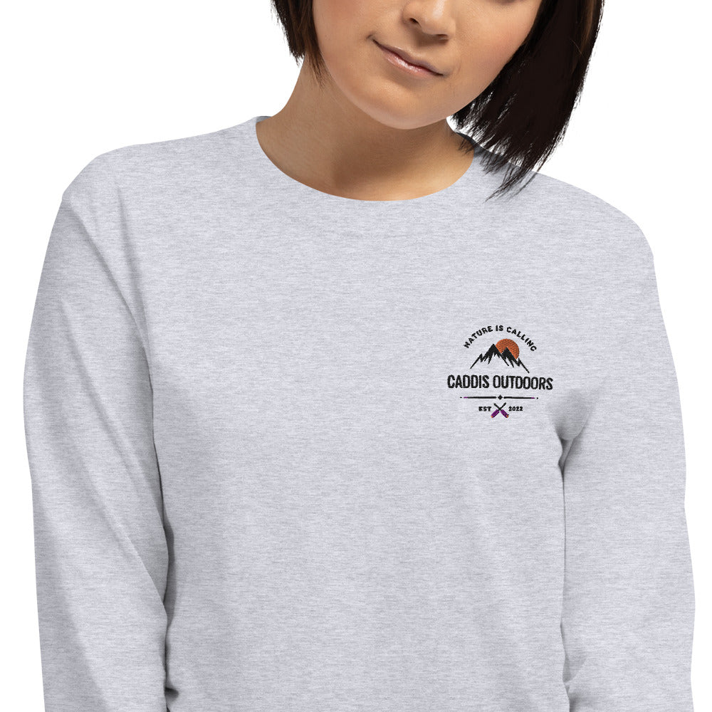 Caddis Long Sleeved T-Shirt - Adventure Awaits - Black Lettering