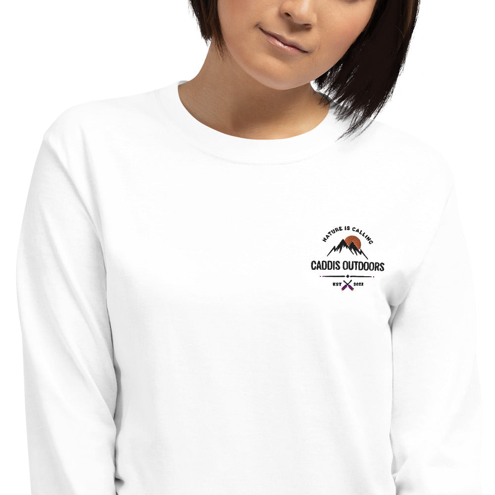 Caddis Long Sleeved T-Shirt - Adventure Awaits - Black Lettering