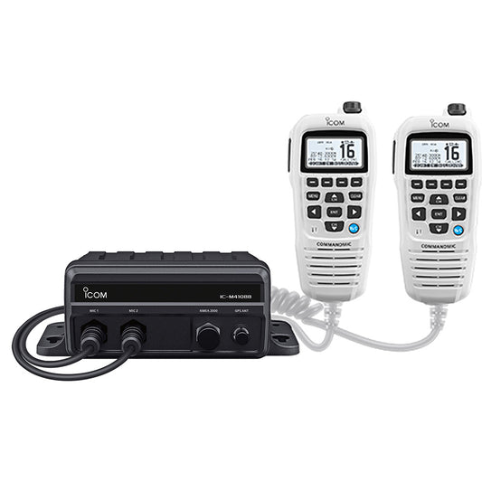 Icom M410BB GW 11 Black Box VHF w/White Command Mic & 2 Command Mic Ports