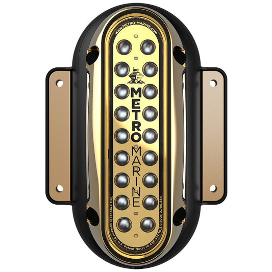 Metro Marine High-Output Vertical Surface Mount Light w/Intelligent Monochromatic LED's - Aqua, 45? Beam