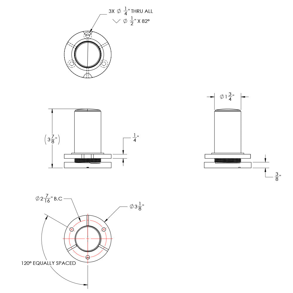 TACO ShadeFin Mini Semi-Flush Mount w/Backing Plate [T10-4000-11]