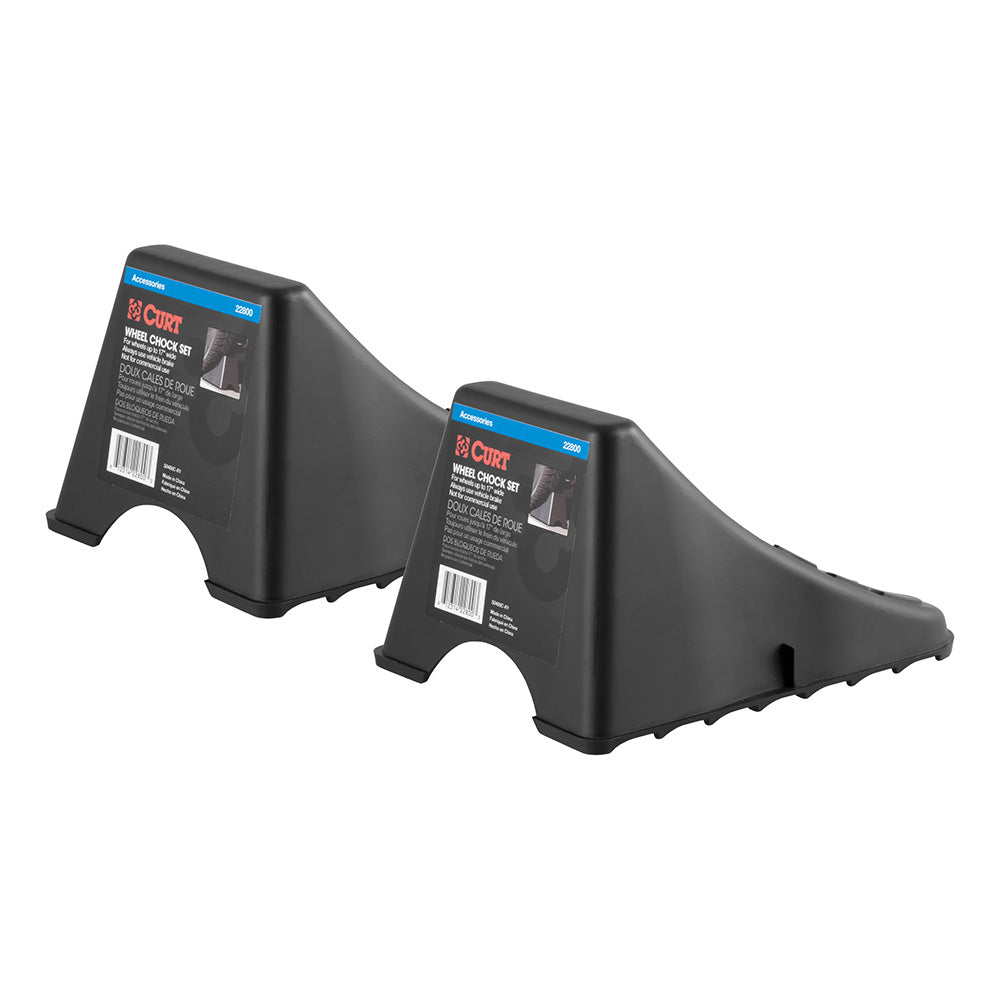 CURT Wheel Chock Set - Up to 17* Wide Wheels