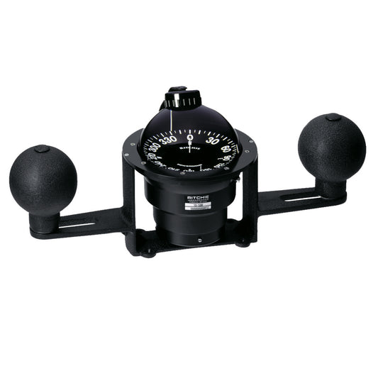 Ritchie YB-600 Globemaster Steel Boat Compass w/5? Card - 12V - Yoke Mounted - Black