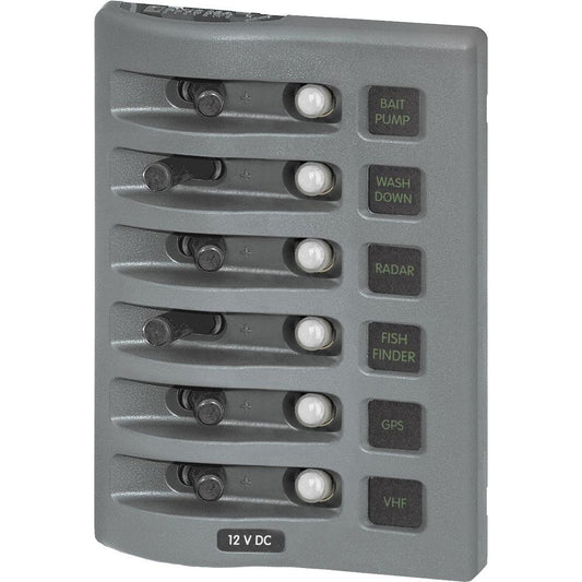 Blue Sea Weather Deck Panel 12v 6 Circuit Breaker Panel