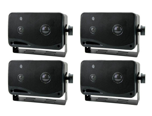 4) New PYRAMID 2022SX 3.25" 200w 3-Way Car Audio Mini Box Speakers System Inside