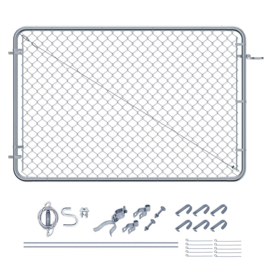 Adjust-A-Gate Fit-Right Adjustable Walk Gate Kit with Round Corner Frame, Gray