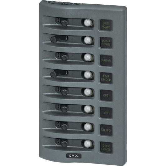 Blue Sea Weather Deck Panel 12v 8 Circuit Breaker Panel