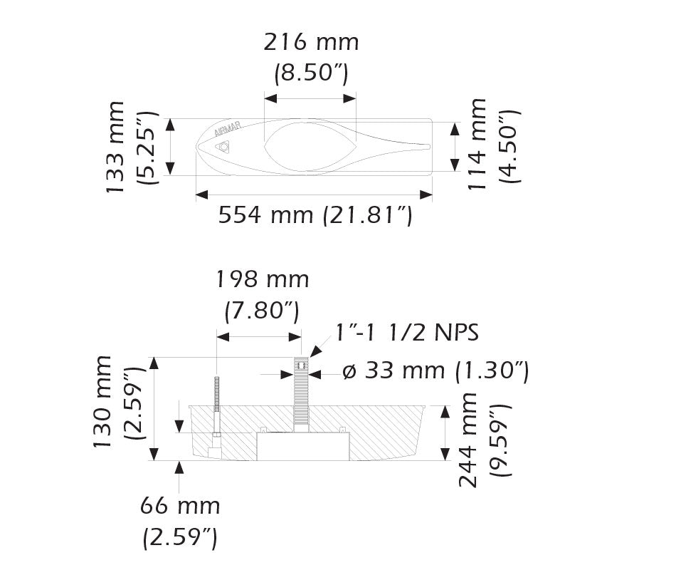 Airmar B275C-LHW Bronze Thru-Hull - Low  High Wide Frequency - Requires Mix  Match Cable [B275C-LHW-MM]
