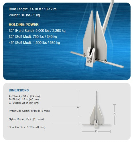 Fortress FX-16 Anchor - 10LB [FX-16]