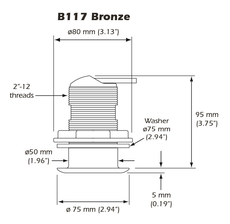Furuno 520T-BLD Bronze Thru Hull B117 Depth/Temp 10-Pin