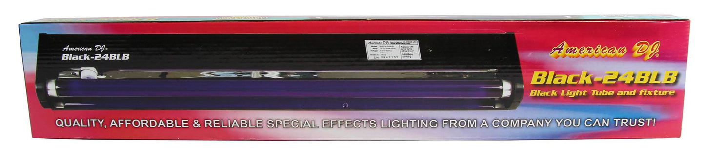2 AMERICAN DJ BLACK-24BLB 24" UV Black Pro Blacklight Dorm Party Light Fixtures