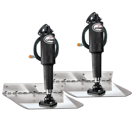 Lenco 9"x12" Standard Mount Trim Tab Kit 12v Electro Polished