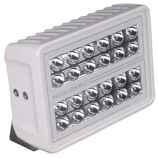Lumitec Maxillume H120 Flood White LED Trunnion Mount White Finish 12/24v
