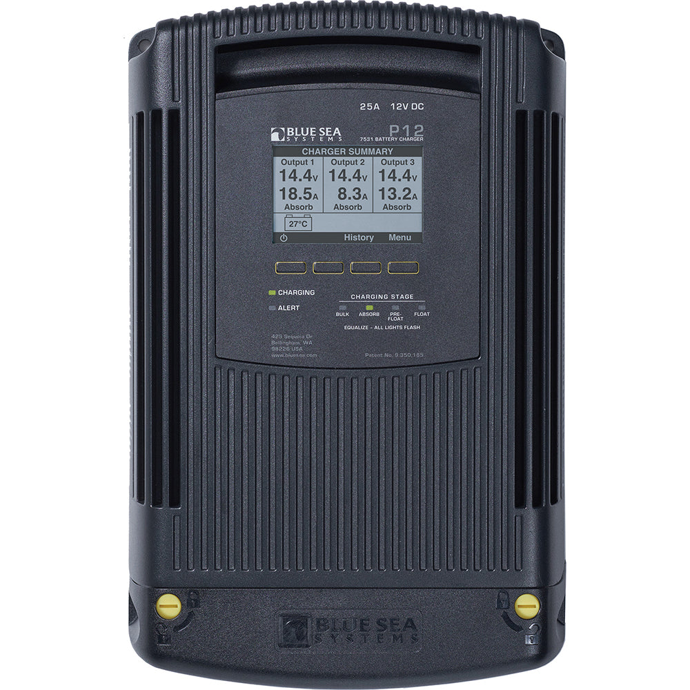 Blue Sea P12 Battery Charger 12v Output 120/230V Input 25Amp 3 Bank