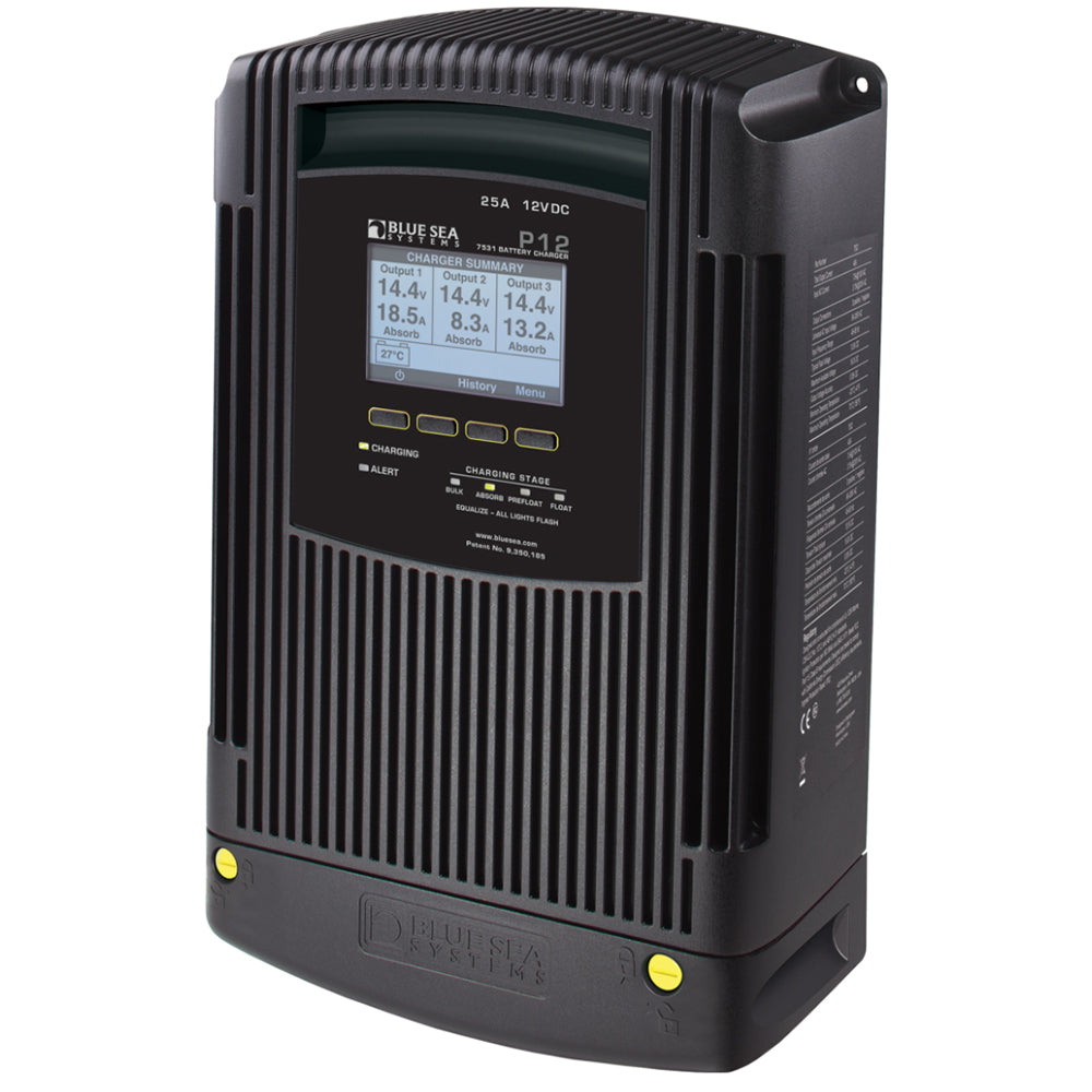 Blue Sea P12 Battery Charger 12v Output 120/230V Input 25Amp 3 Bank